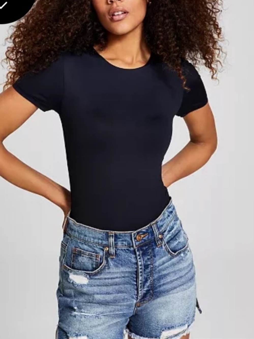 AND NOW THIS Black Short-Sleeve Bodysuit